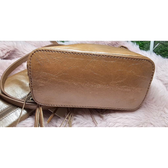 NWOT Nash Calfskin Leather Crossbody Bag & Wallet - Metallic Pink Gold - Picture 8 of 11